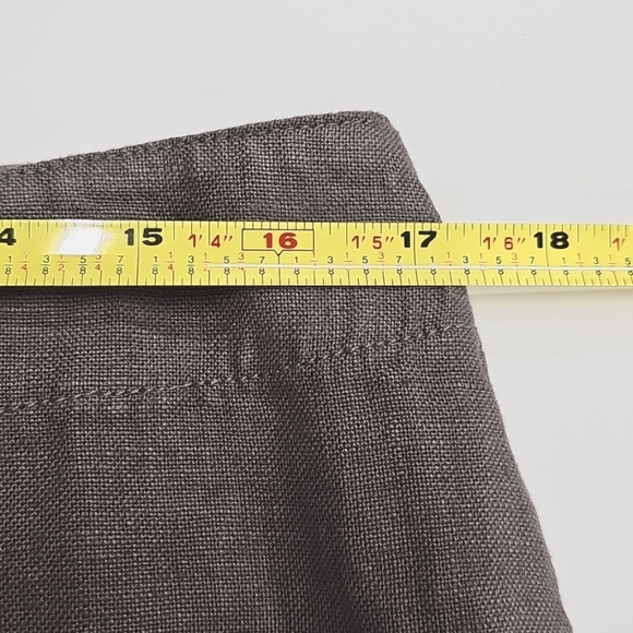 Eileen Fisher Linen Tab Waist Trouser Pant, Color Branch, Size Medium, New - Picture 9 of 12
